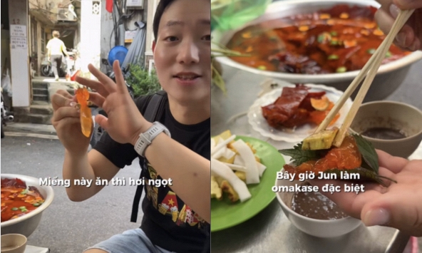 Khách Hàn chi 50.000 xử gọn sứa đỏ mắm tôm và chả rươi khiến dân tình ngả mũ bái phục
