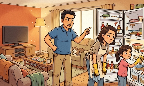 Nóng trên Thread: Bố tự ý ngắt cầu dao, tủ lạnh bốc mùi nồng nặc nhưng lại quát tháo và bắt vợ con dọn, còn mình ngồi bấm điện thoại
