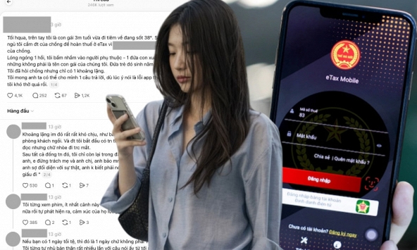 Vào eTax Mobile hoàn thuế, vợ sốc khi phát hiện chồng có con riêng