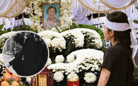 Xót xa hình ảnh Khả Ngân trong tang lễ bà ngoại 