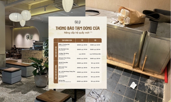  Phê La đóng cửa hàng loạt để nâng cấp hệ thống