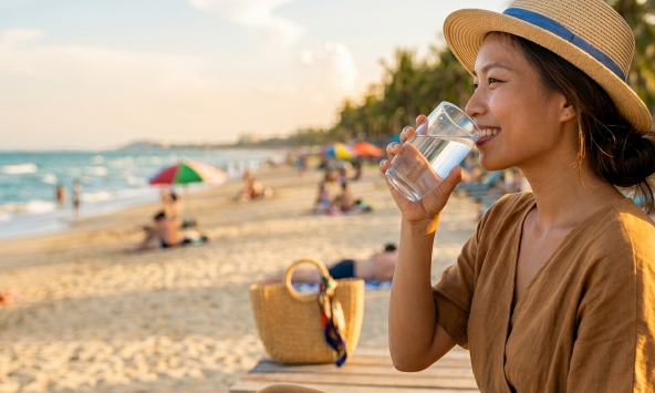 Đi biển phải đối mặt với say nắng, mất nước, rối loạn tiêu hóa hay làn da bị khó chịu thì hãy uống ngay 1 loại nước 'thần thánh' này