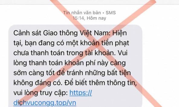 Tất cả người dân khi nhận được tin nhắn 'phạt nguội' dạng này, cần xóa ngay lập tức