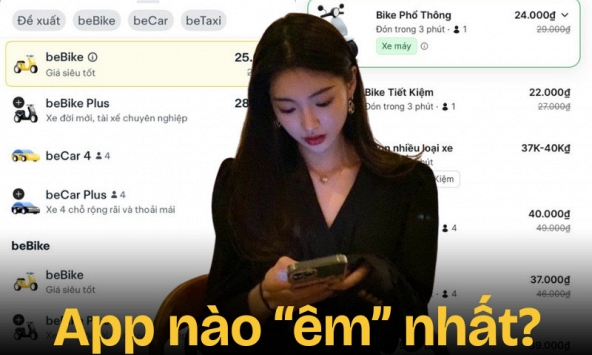 1 cuốc xe đặt trên cả Be, Grab và Green SM: App nào rẻ nhất?