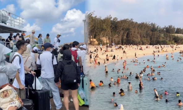 Phú Quý ngay lúc này: Cảng tàu đông nghịt, quán xá hết sạch, đảo nhỏ hoạt động hết công suất đón khách