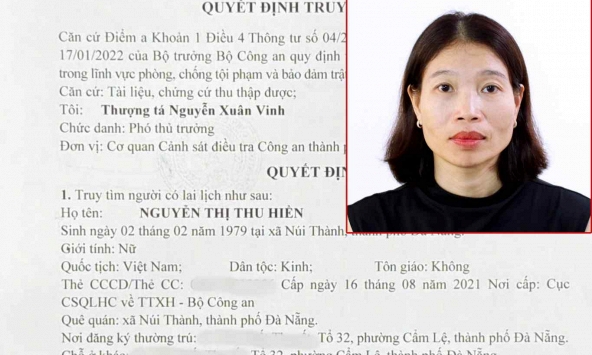 Quyết định truy tìm Nguyễn Thị Thu Hiền SN 1979