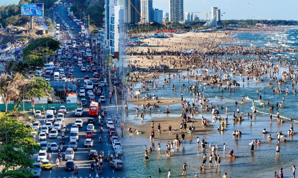 Vũng Tàu lễ này quá dữ: Gần 70.000 người đổ về mỗi ngày, 5 bãi tắm chật kín người