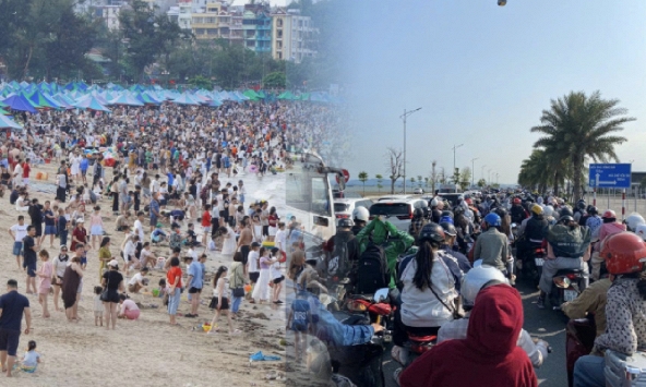 Hải Phòng dịp lễ: Một nửa đang “ngâm mình” ở Đồ Sơn, một nửa chưa qua nổi phà ra Cát Bà