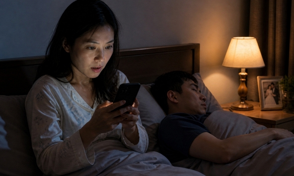 Sau buổi họp lớp, nửa đêm điện thoại của chồng bỗng dưng sáng lên, vợ nghẹn lời khi mở ra xem 