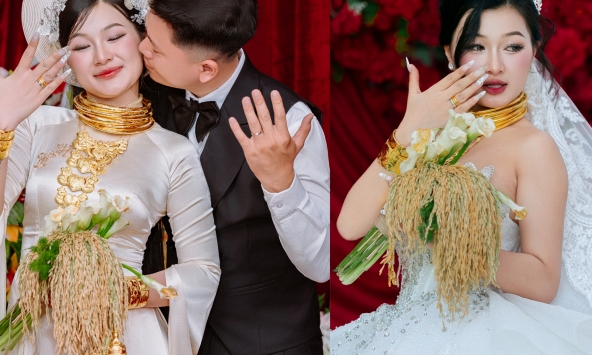 'Bó hoa cưới lúa chín cúi đầu” của cô dâu miền Tây: Chủ nhân phải đi 5-6 mẫu ruộng để chọn, lý do phía sau