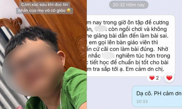 Cô giáo vừa nhắn một câu, mẹ lập tức phối hợp cực mượt: Phản ứng của cậu con trai khiến ai xem cũng bật cười