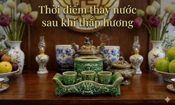 Thời điểm thay nước trên bàn thờ