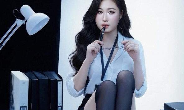 Mặc đồ thư ký nhưng body lại là 'dân chuyên gym', màn khoe dáng đỉnh cao xao nhãng mọi ánh nhìn