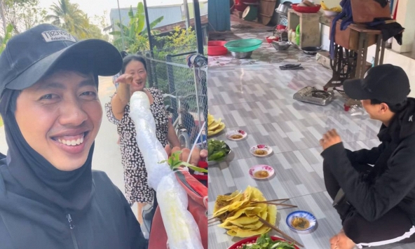 Nhìn mâm bánh xèo chủ nhà mang ra đãi nam shipper, hàng vạn người thắc mắc: “Anh đã làm gì mà được cưng chiều đến vậy?”