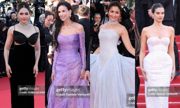 Thảm đỏ Cannes ngày 2: Demi Moore tha thướt bên 'chị đại' Chompoo Araya, 1 'Lọ Lem' át cả dàn hoa hậu - thiên thần nội y