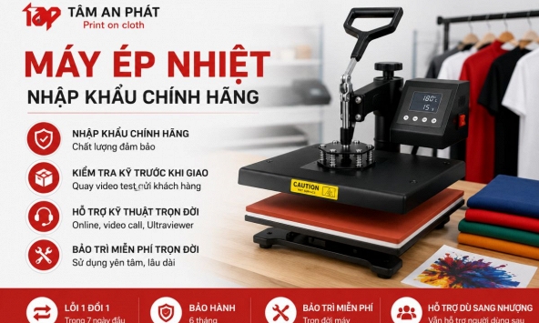 Tâm An Phát đồng hành cùng xưởng in với dòng máy ép nhiệt tối ưu chi phí và hỗ trợ trọn đời