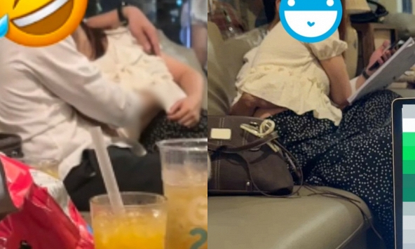 Đôi nam nữ có hành động phản cảm giữa quán cà phê Hà Nội, nhiều khách hàng bức xúc: “Thiếu ý thức nơi công cộng”