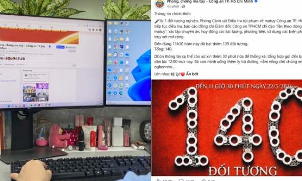 40.000 đang chờ dưới fanpage Phòng, chống ma túy - Công an TP. Hồ Chí Minh (PC04)