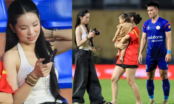 Lần đầu gặp vợ người mẫu của Thanh Nhàn U23 Việt Nam ngoài đời: Visual có nét căng như trên mạng? 