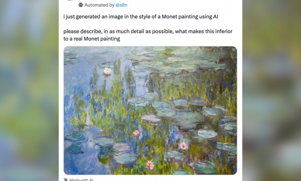 Cộng đồng mạng ùa vào chê tranh AI vô hồn, kém cỏi: hóa ra đây là tranh Monet thật đang treo trong bảo tàng Đức