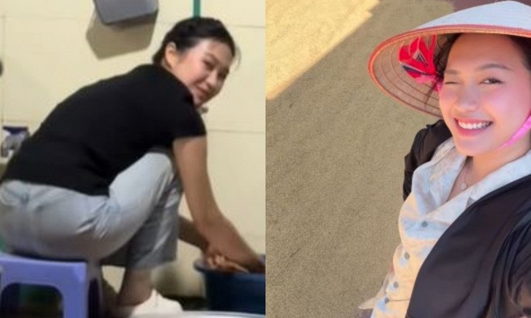 Điều ít ai biết về Doãn Hải My khi về quê làm dâu nhà Văn Hậu: Rửa bát ngày cỗ đến phơi thóc ngày mùa