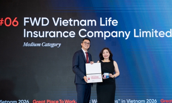 FWD Việt Nam khẳng định chiến lược phát triển con người qua giải thưởng Best Workplaces in Vietnam 2026