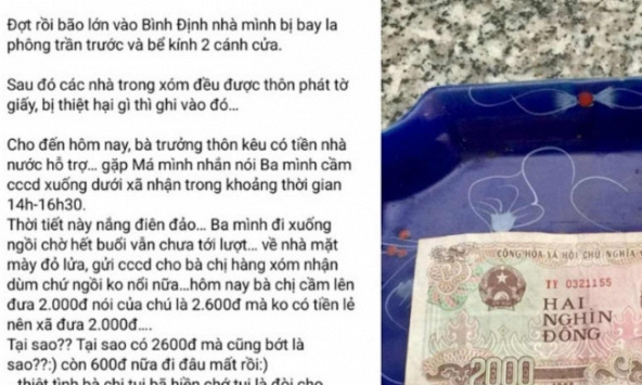 Chờ nhiều giờ để nhận hơn 2.000 đồng tiền hỗ trợ bão lũ: Đối thoại với dân để làm rõ phản ánh