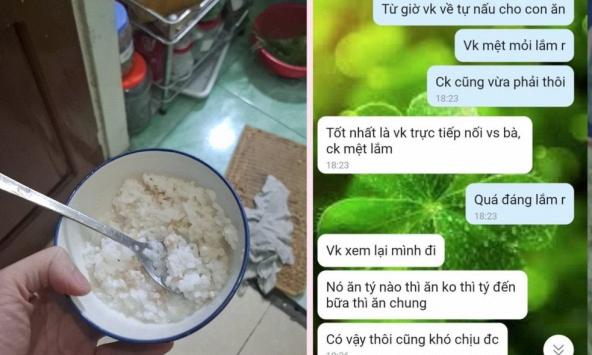 Mẹ chồng lên trông cháu nhưng nhìn bát cơm bà cho cháu ăn nàng dâu 'sôi sùng sục'