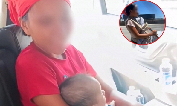 Diễn biến mới nhất vụ người mẹ dắt 2 con nhỏ đi bộ giữa trời 40 độ: Đã lên taxi