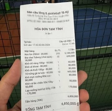 Hóa đơn gần 7 triệu đồng ở sân pickleball: Người trong cuộc lên tiếng làm rõ thông tin 290 lon bia