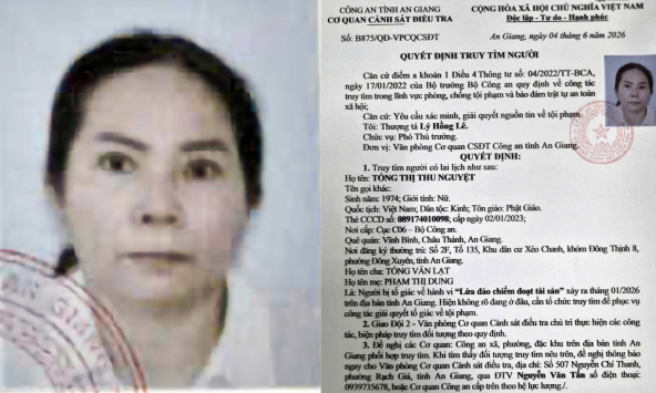 Ra quyết định truy tìm Tống Thị Thu Nguyệt SN 1974