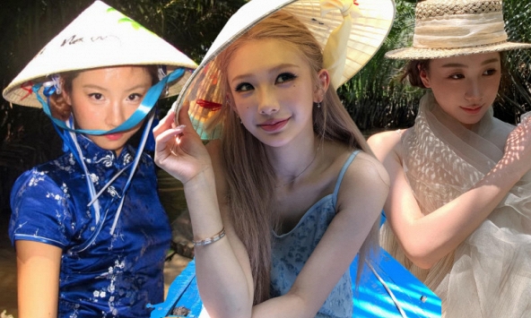 Tỷ tỷ xứ Trung đua nhau mặc sườn xám ghé miền Tây đội nón lá chèo xuồng, làm nên mấy bộ hình 'chấn động'