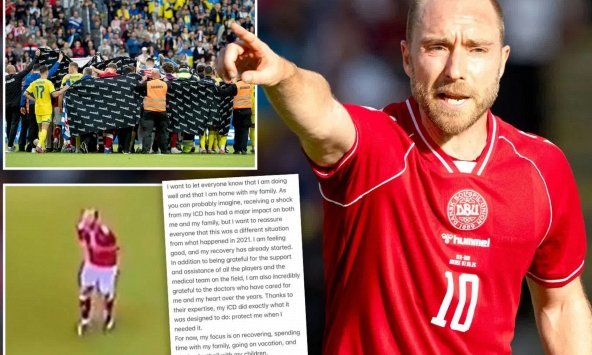 Christian Eriksen lên tiếng sau sự cố ngã gục trên sân