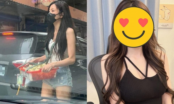 Mặc quần short bán hoa dạo, cô nàng đeo khẩu trang vẫn xinh như hot girl, dân mạng đổ xô tìm info rồi ngã ngửa trước nhan sắc