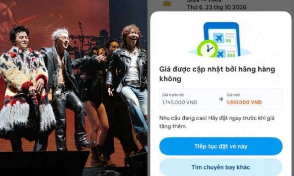 BIGBANG vừa xác nhận đến Hà Nội, giá vé máy bay tăng gần 4 lần chỉ sau 10 phút