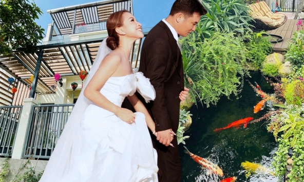 Nữ MC tái hôn với chồng đại gia: Được tặng biệt thự 200m² ở Sài thành, đẹp từng centimet, có cả hồ cá koi