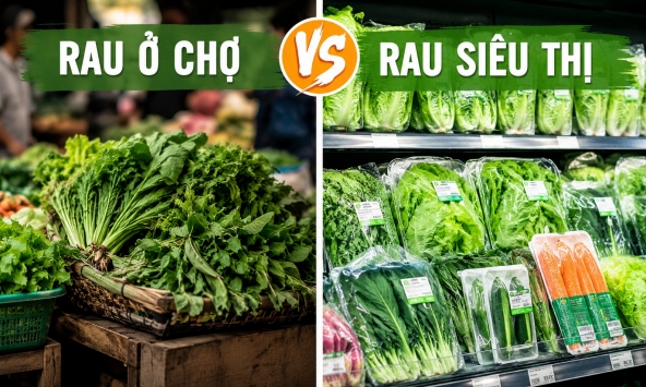 Vì sao rau mua ở chợ nhanh héo hơn rau siêu thị?