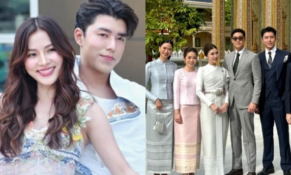 Nine Naphat lần đầu dẫn bạn gái mới dự đám cưới bạn thân, nhan sắc thế nào so với Baifern?