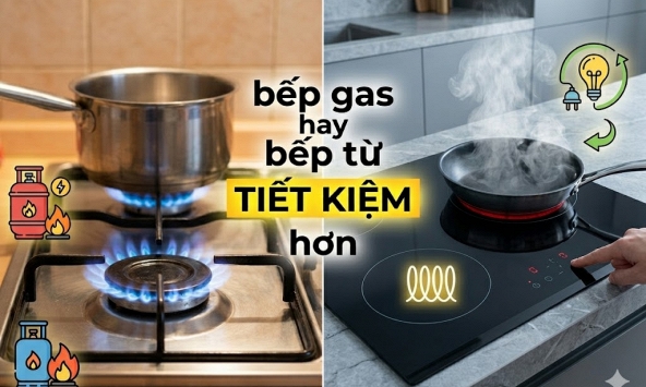 Dùng bếp gas hay bếp từ tiết kiệm hơn?