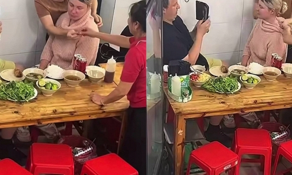 Khách Tây bất ngờ bị trúng gió giữa quán ăn, ấm lòng được người Việt sơ cứu ngay tại chỗ