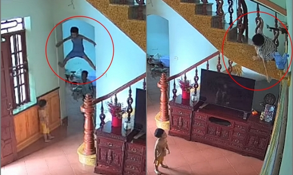 Clip khối nghỉ hè nhập vai 'người nhện' đánh đu khắp nhà: Bố mẹ xem lại camera chắc đến tiền đình với các con