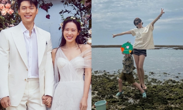 Son Ye Jin - Hyun Bin đi du lịch đúng dịp kỷ niệm đặc biệt, ai dè bị quý tử đẹp trai cao ráo chiếm sạch spotlight