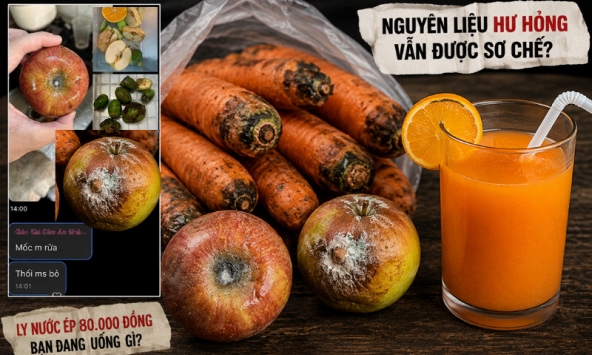 Phía sau những ly nước ép bắt mắt, người tiêu dùng hoang mang vì nghi vấn nguyên liệu 'mốc rửa, thối mới bỏ' của một chuỗi cửa hàng đồ uống