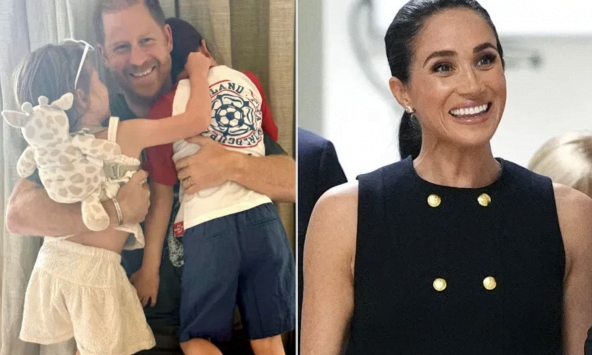 Meghan đăng ảnh Harry ôm Archie và Lilibet trong Ngày của Cha: 'Các con thật may mắn khi có bố'
