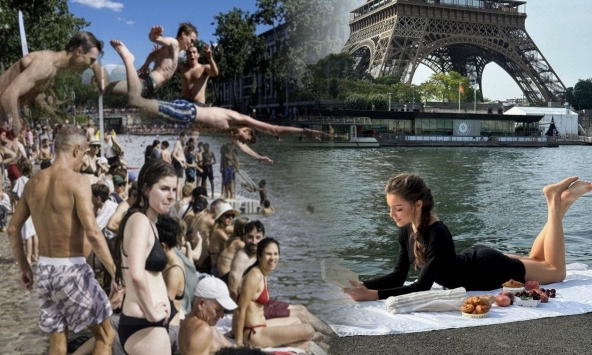 Dân Paris chen nhau tắm kênh dưới cái nóng 42 độ C, xem xong mới thấy điều hòa ở Việt Nam “quý như vàng”