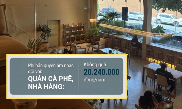Cách tính chi phí bản quyền âm nhạc cho các quán cà phê, nhà hàng từ ngày 01/7/2026