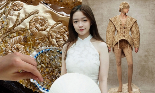 Hóa thạch triệu năm tuổi tại Việt Nam thành cảm hứng cho đồ án tốt nghiệp của Á khoa Thiết kế thời trang, được khen “xịn như xem Met Gala” 