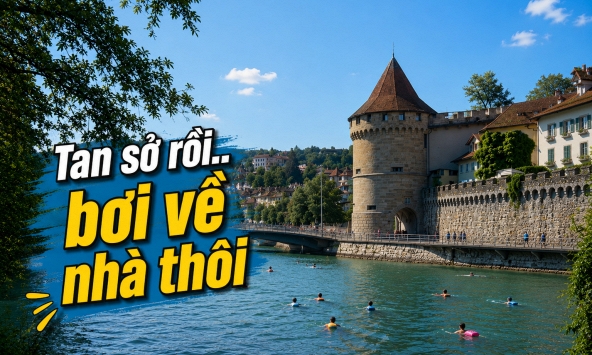 Châu Âu oằn mình trong nắng nóng, Thụy Sĩ lại có ‘đặc sản’ bơi về nhà sau giờ làm: Thành quả của hàng chục năm quy hoạch