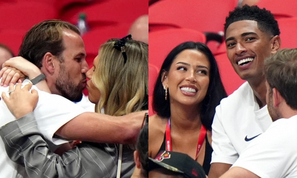 Harry Kane hôn vợ ngọt ngào sau cú đúp siêu phẩm, dàn WAGs tuyển Anh lên đồ nóng bỏng đọ sắc trên khán đài 