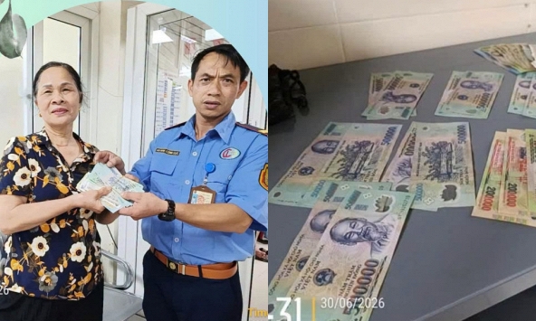 Phát hiện cọc tiền 500.000 đồng nằm trong túi vải, Bệnh viện K lập tức xác minh